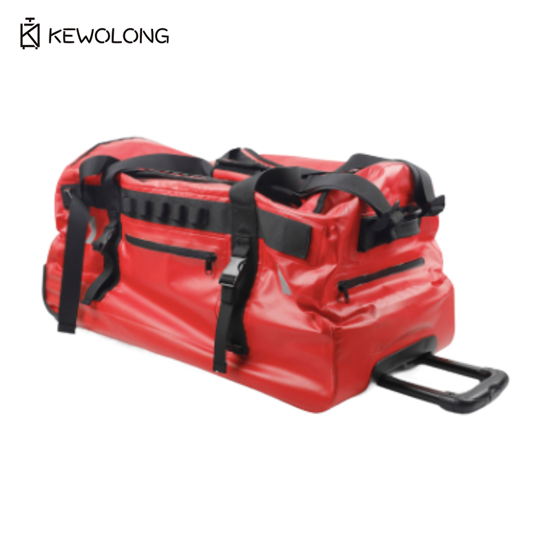 Foldable Rolling Luggage Bag - PVC Waterproof 90L Large Rolling Duffel