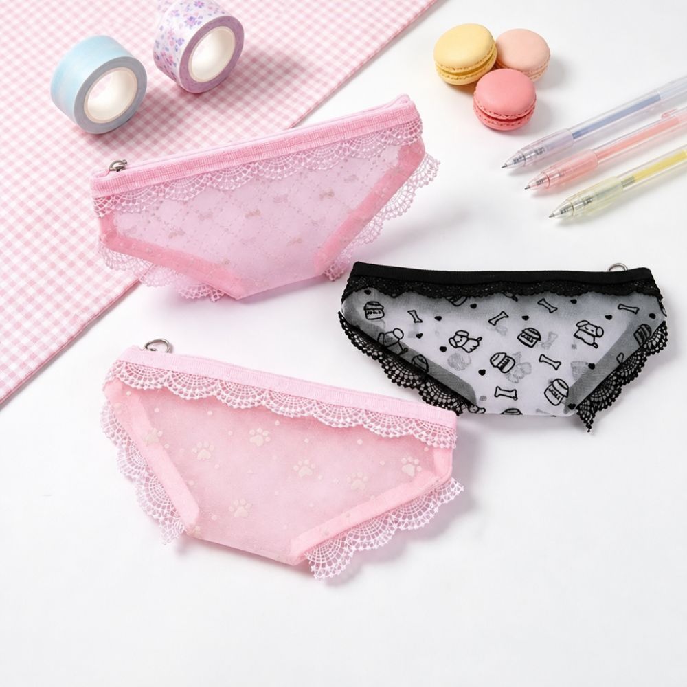 Cute Lace Mesh Storage Pouch B - огляд і ціна Cosmetic Bags