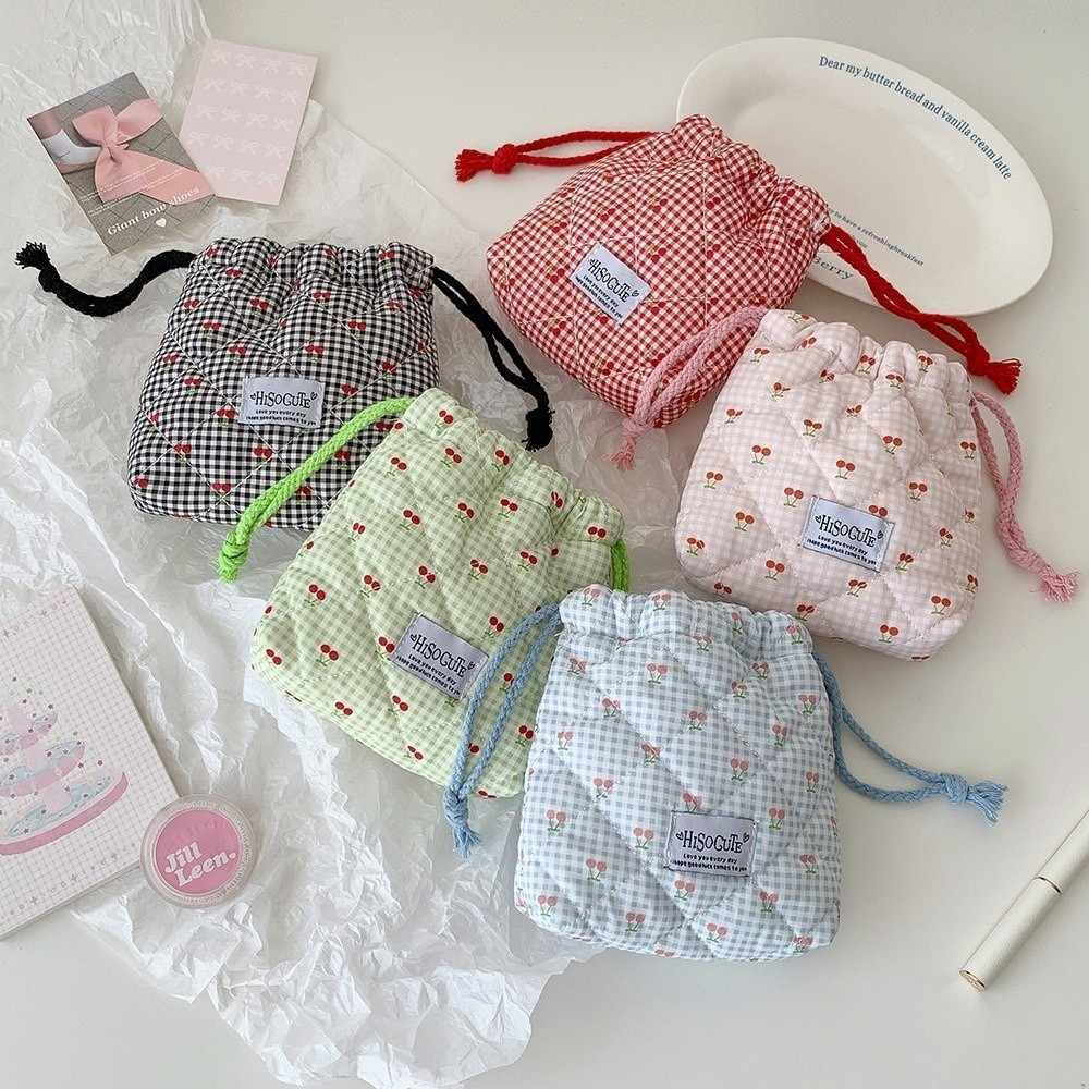 New Cherry Drawstring Pouch Mu - огляд і ціна Cosmetic Bags
