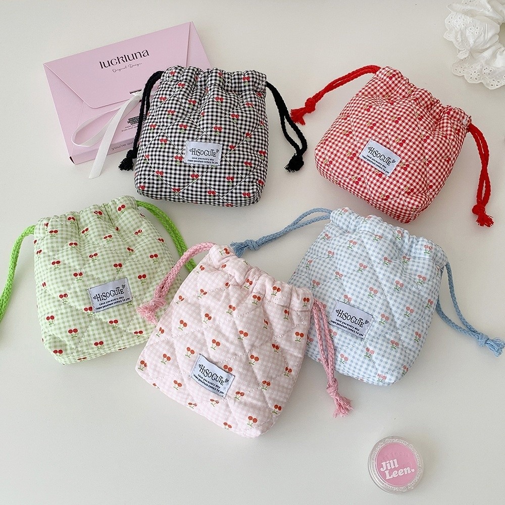 New Cherry Drawstring Pouch Mu - огляд і ціна Cosmetic Bags