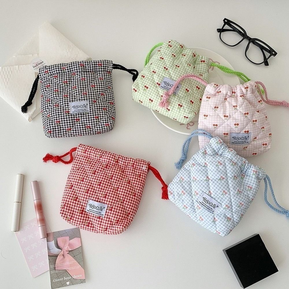 New Cherry Drawstring Pouch Mu - огляд і ціна Cosmetic Bags