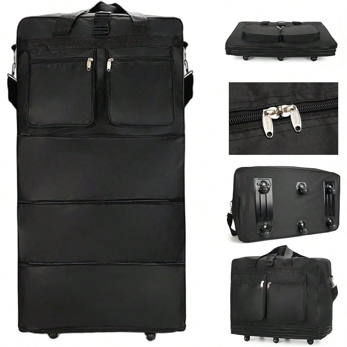 Black Rolling Travel Duffel Ba - огляд і ціна Foldable Rolling Luggage Bag